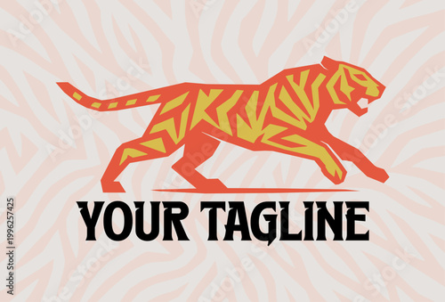 creative silhouette logo of tiger for iconic branding design