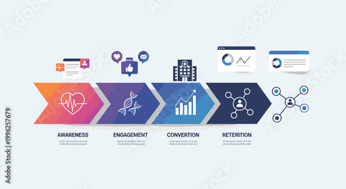 A vibrant graphic featuring an arrow suggests forward movement, progress, and a positive outlook, ideal for business presentations or marketing materi