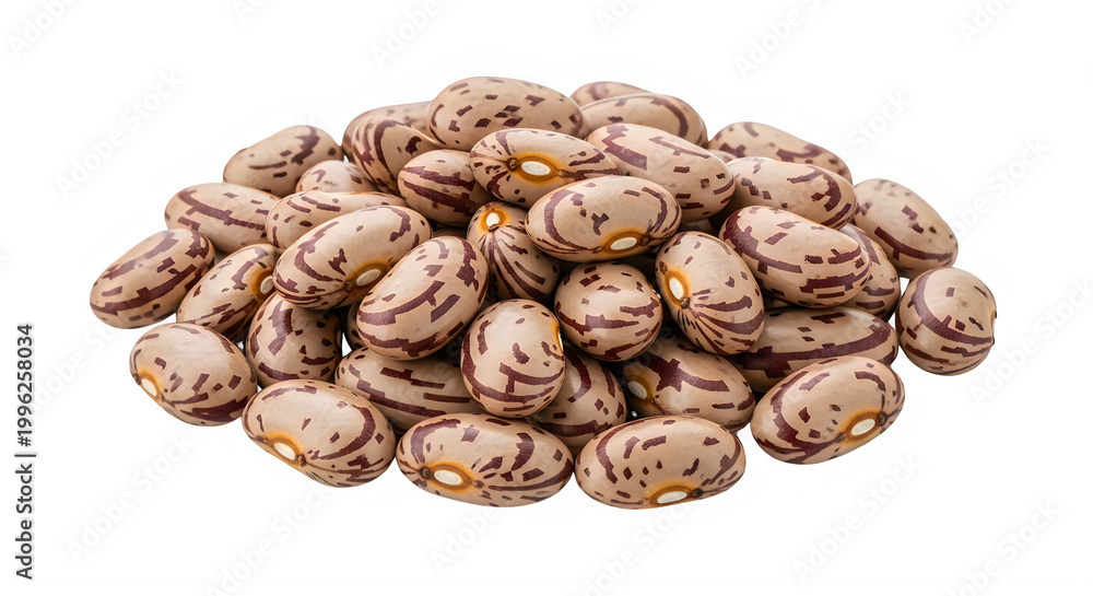 Obraz premium Close-up of roasted coffee beans in a pile isolated on transparent background