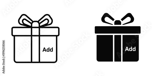 Contrast between a white and black gift box with add labels