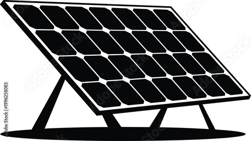 Solar panel on stand isolated for renewable energy and clean technology concept