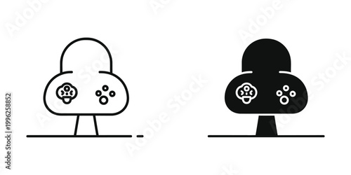 Contrast between a transparent and a solid tree with hidden faces illustration