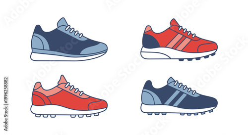 Sports Shoes Line art vector simple clean illustration