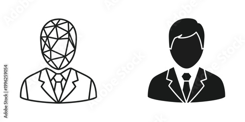 Contrast between anonymous and identifiable professional figures
