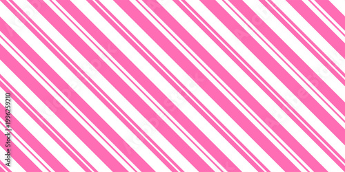 A bg pattern of red and white stripes with pink accents, resembling candy canes. Ideal for festive wrapping paper, seasonal decorations, and textile design. Perfect for Christmas-themed projects and h