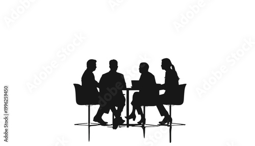 Colleagues gather around a conference table to conduct a productive meeting for strategic planning.