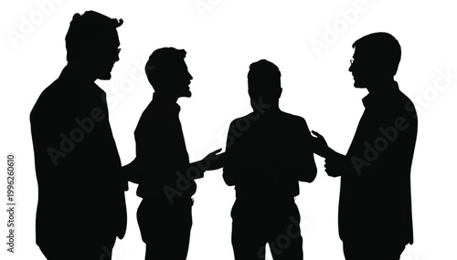 Businesspeople communicate during a meeting to share ideas and develop a plan for the next quarter.