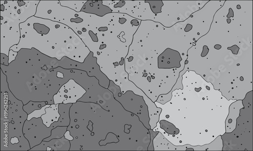 detailed topographic map with elevation contours and geographic features vector illustration
