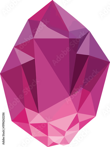 Geometric pink tulip flower isolated on white background vector illustration