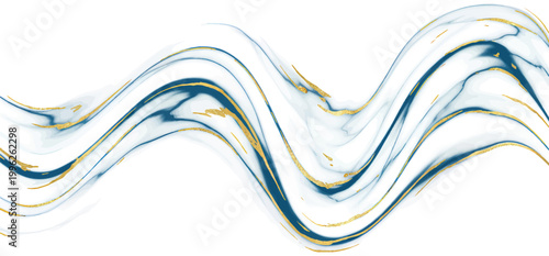 wavy abstract fluid lines in blue and white gradient vector illustration