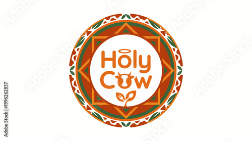 This logo features the text 'Holy Cow' creatively designed, emphasizing an engaging and unique branding identity suitable for various businesses, especially in food.