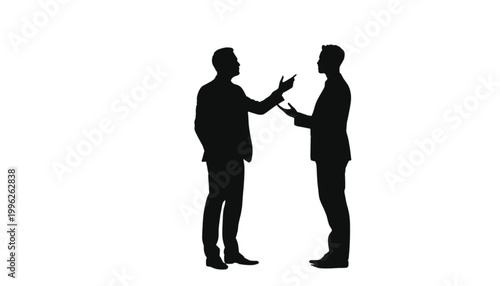 Partners communicate effectively while standing together to discuss new project developments today.