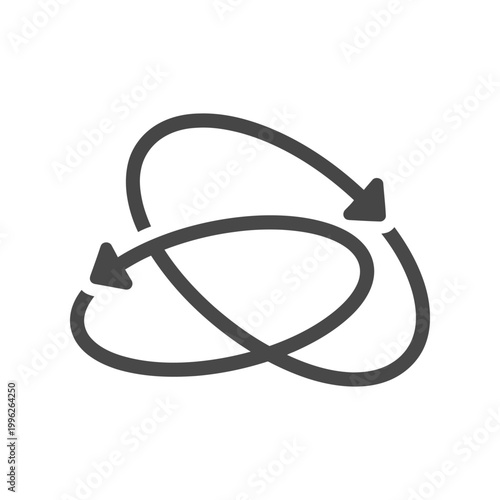 Quadro su tela Dark gray rotation axis glyph with two arrows