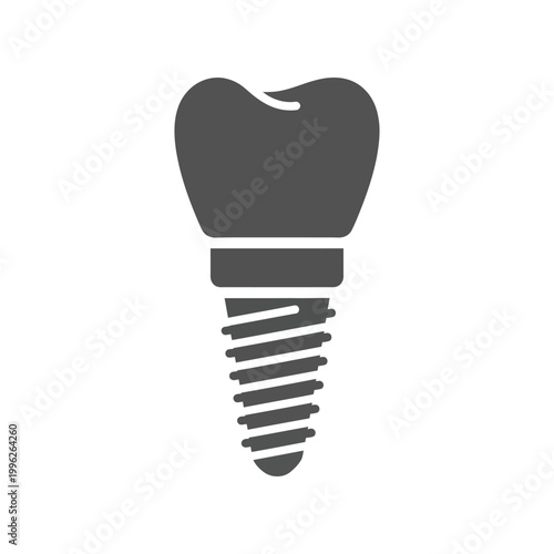 Dental implant glyph tooth screw gray