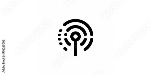 Vector illustration of a black butterfly silhouette designed as a wireless wifi technology icon representing a creative internet connection signal symbol
