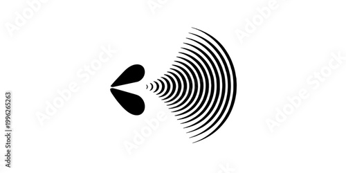 Abstract vector illustration featuring a fish with abstract music-inspired background and fingerprint identity security forensic crime pattern digital design icon