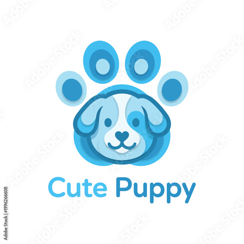 This charming puppy logo design portrays a friendly and playful dog, ideal for businesses in the pet industry aiming to evoke warmth, love, and trust among pet owners and enthusiasts.