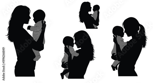 Motherhood moments tender embraces and loving connections a family silhouette