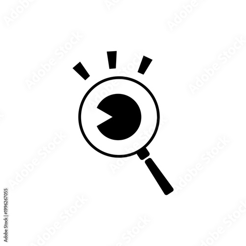 Magnifying glass with big eye and eyebrows vector stock logo design 
