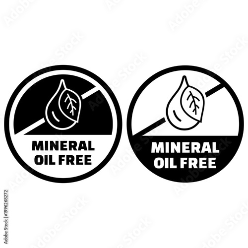 Mineral Oil Free Certification Badge for Natural Skincare and Cosmetic Products Promoting Clean Ingredient Formulation and Skin Safety
