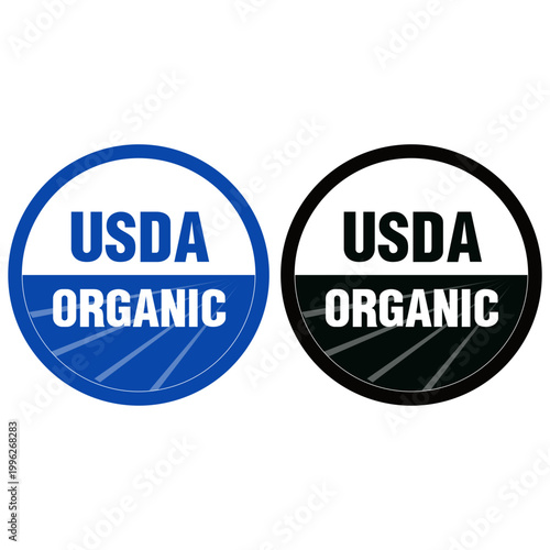 USDA Organic Certification Seal for Food and Agricultural Products Meeting Federal Organic Farming and Production Standards in the USA