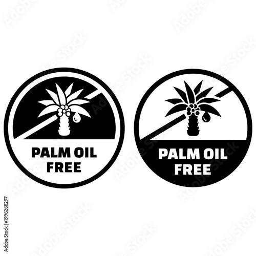 Palm Oil Free Certification Badge for Food and Cosmetic Products Supporting Sustainable Sourcing, Deforestation Prevention and Ethical Consumption