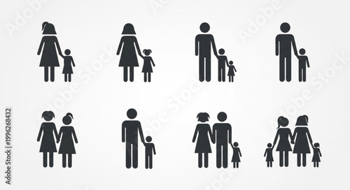 Family Icons Representing Different Family Structures and Generations.