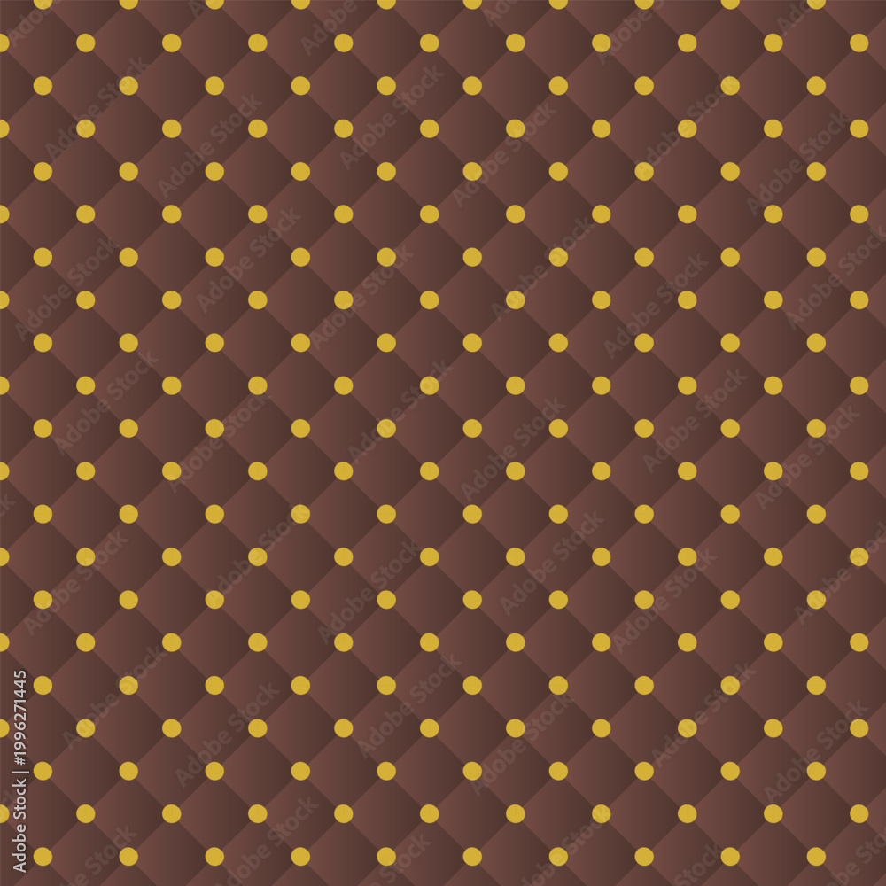 Fototapeta premium Elegant brown tufted leather texture background with black buttons luxury upholstery vector illustration