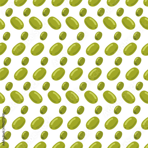 Seamless Green Olive Pattern Minimal Background