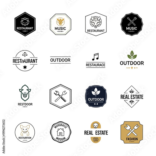 Collection of Diverse Business and Lifestyle Logos.