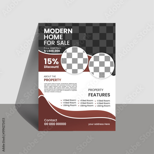 Home Sale Flyer Template,Real estate flyer design,creative home for sale flyer, color a4 print ready flyer