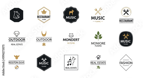 Collection of diverse business logos for various industries.