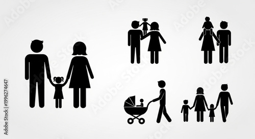 Family Icons Representing Different Generations and Relationships.