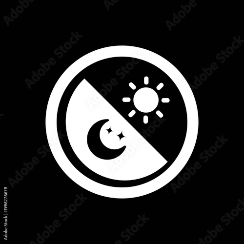 DAY AND NIGHT VECTOR ICON SIGN BLACK