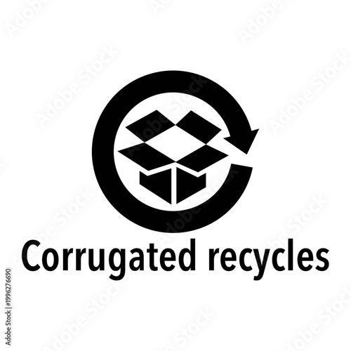 corrugated recycles vector icon