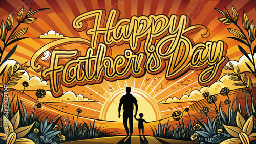 Father's Day, Happy Father's Day, Family, Silhouette, Sunset