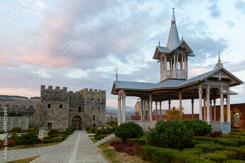 View of old medieval Rabati fortress in town of Akaltsikhe, Georgia