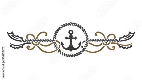Nautical Anchor Rope Divider - Classic Maritime Decorative Element