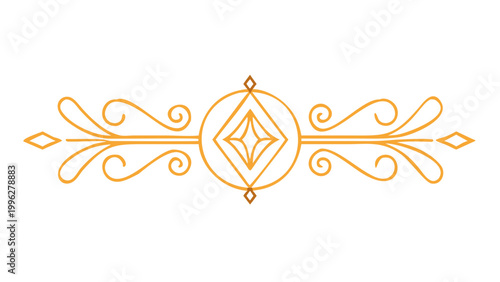 Golden Ornate Filigree Divider - Elegant Vintage Border Element