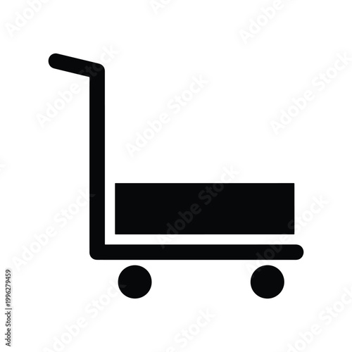 Industrial Warehouse Trolley Silhouette Vector Graphic