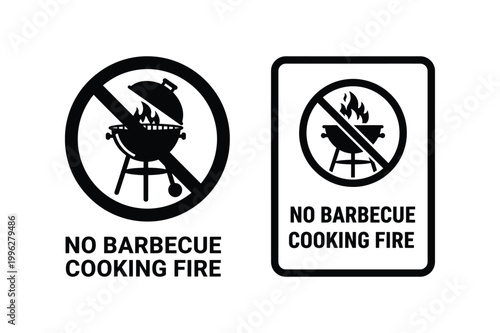 No Barbecue Cooking Sign Silhouette Vector Graphic