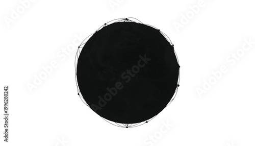 Circle shape displays a solid black silhouette isolated on a clean white background for design layouts.