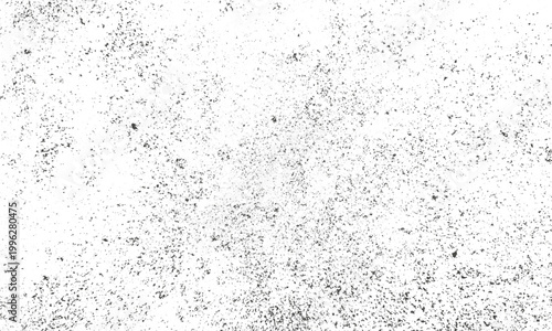 Fotografi Black dust grain texture overlay on white background, grunge noise effect