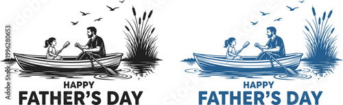 Happy father's day a heartwarming scene of dad and child fishing celebrating papa and family bonds