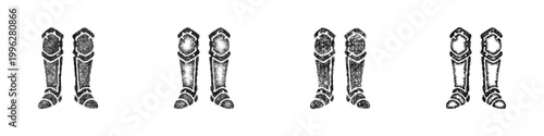 Sketch greaves icon design set