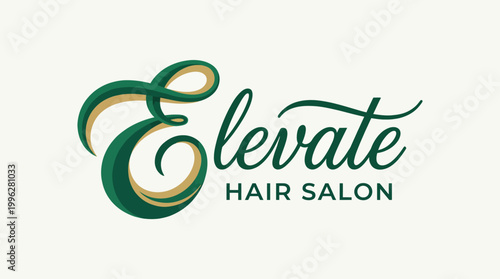 This sophisticated logo for a hair salon emanates elegance with its cursive typography and stylish green tones, representing luxury, pampering, and beauty.