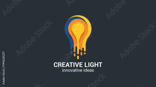 The logo design represents a bright light bulb symbolizing innovative ideas, vitality, and creativity, perfect for agencies focusing on new concepts and solutions.