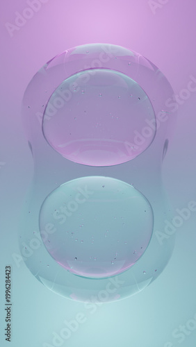 Encapsulated Thistle and Sky Blue Fluid Spheres