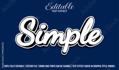 Fotografie Stript Simple Text Effect 3D Design