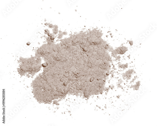 Pile of beige cosmetic powder isolated on transparent background
